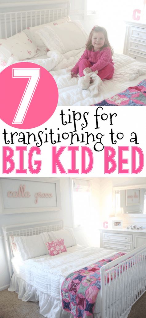 7 Tips for Transitioning to a Big Kid Bed. Toddler advice for moms. #toddlers Bohemian Bedroom Furniture, Modern Kids Beds, Kid Bed, Big Kid Bed, Mom Of Three, Big Kids Room, Big Beds, Sleep Tips, Toddler Sleep
