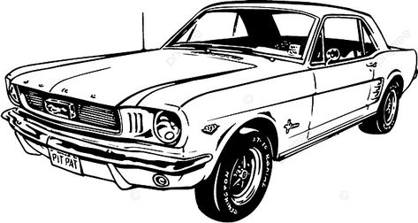 Classic Car Illustration, American Muscle Cars Ford, Mustang Tattoo, Mustang Drawing, Dynamic Illustration, Mustang 65, Mustang 67, Ford Mustang Logo, Mustang Art