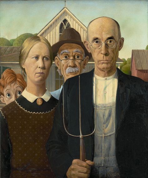 Le Cri Munch, American Gothic Painting, American Gothic House, American Gothic Parody, Gothic Poster, Grant Wood American Gothic, Urbane Kunst, Giovanni Boldini, Istoria Artei