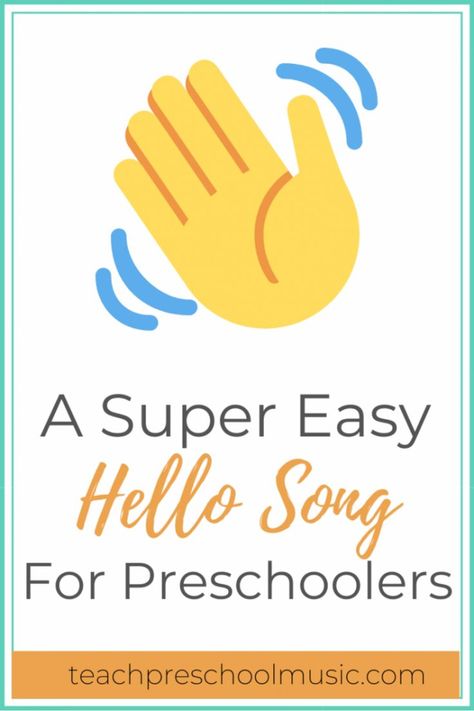 It’s important to have a collection of hello songs for your preschool music classes. They are a perfect way to start of a class and help your students transition into learning music. This hello song is by Nordoff & Robbins. It’s simple, memorable and quick. You can use it to greet each student in your class. #hellosongforkids #hellosongforpreschool #hellosongfortoddlers #hellosongforelementarymusic #hellosongforkkindergarten #hellosongforpreschoolcircletime Welcome Songs For Preschool Circle Time, Welcome Song For Preschool, Hello Songs Preschool, Hello Song For Kids, Song For Preschoolers, Transition Songs For Preschool, School Song, Good Morning Song, Welcome Songs