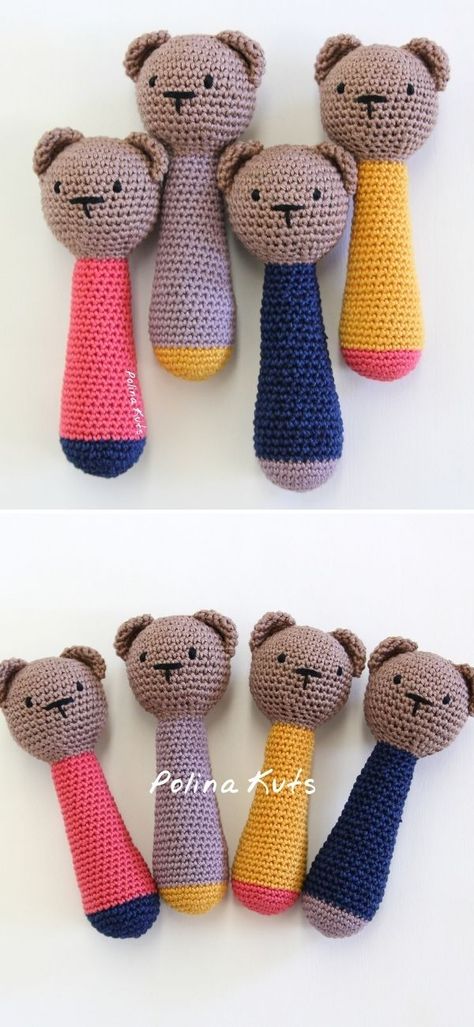 Amigurumi Patterns, Crochet Baby Gifts, Crochet Nursery, Beginners Crochet, Crochet Patron, Baby Toys Rattles, Easy Crochet Baby, Crochet Gratis, Crochet Baby Toys