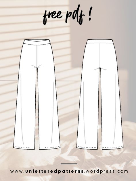 Lounge Pants Pattern Free, Pyjama Pants Pattern Free, Straight Leg Pants Pattern Sewing, Pyjama Pants Pattern, Linen Pants Diy, Sewing Patterns Pants Women, Sewing Flowy Pants, Simple Pant Pattern, Wide Leg Trousers Sewing Pattern