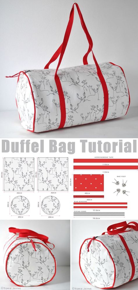 Couture, Duffle Bag Design Ideas, Sewing Weekender Bag, Dance Bag Sewing Pattern, Canvas Duffle Bag Pattern, Easy Duffle Bag Pattern Free, Duffle Bag Sewing Pattern Free, Diy Duffel Bag Free Pattern, Duffel Bag Diy