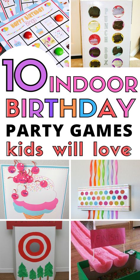 Here are 12 BEST indoor birthday party games that are perfect for winter birthdays. These best indoor winter birthday party games are a guaranteed way to entertain your kiddo and his little friends. #birthdaypartygames #birthdaypartygamesforkids #birthdaypartygamesfortoddlers #indoorbirthdaypartygames #indoorbirthdaypartygamesforkids #indoorbirthdaypartygamesfortoddlers Party Games Girls Birthday, Fun Indoor Birthday Party Games, Games To Play At Toddler Birthday Party, Birthday Party Indoor Activities, Birthday Party Games For Kids Age 9, Birthday Party Inside House, Punch It Game, Indoor Birthday Party Games For Kids Age 7, Birthday Games For Girls Party