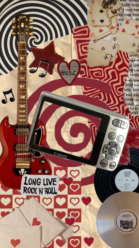 #vintage #vibes #music #art #wallpaper #red #redaesthetic #musicshuffle #rock Rock N Roll Wallpaper Aesthetic, 70s Music Wallpaper, Red Vintage Aesthetic Wallpaper, Red Music Wallpaper, Rockstar Background, Rock N Roll Wallpaper, Rock Star Aesthetic, Music Art Wallpaper, Cool Wallpapers For Teens