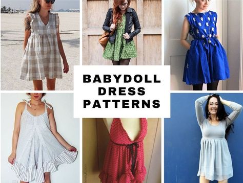 Are you ready to add a touch of whimsy to your wardrobe? Look no further than these free babydoll dress patterns! Whether you're dreaming of a vintage-inspired look or something modern and chic, we've got the patterns to make it happen. And as a special treat, we're throwing in some charming butterfly quilt blocks to inspire your next sewing project. 10 FREE Babydoll Dress Patterns for Women Two-way over-the-knee babydoll dress dress style that features a fitted bodice and a loose, flowy skirt t Diy Babydoll Dress, Diy Ruffle Sleeve, Diy Babydoll, Cami Dress Pattern, Babydoll Dress Pattern, Dress Patterns For Women, Ruffled Dress Pattern, Smock Dress Pattern, Baby Doll Style Dress