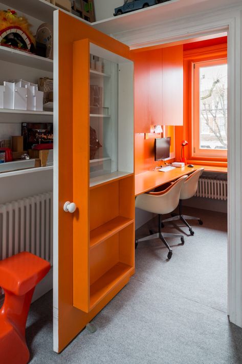 Bold Moves: how to decorate with bright colours in your home Decorating Kitchen, Scandi Interior Design, Interior Design Bloggers, Orange Office, Scandi Interiors, Beautiful Office, House Essentials, Orange Decor, Orange House