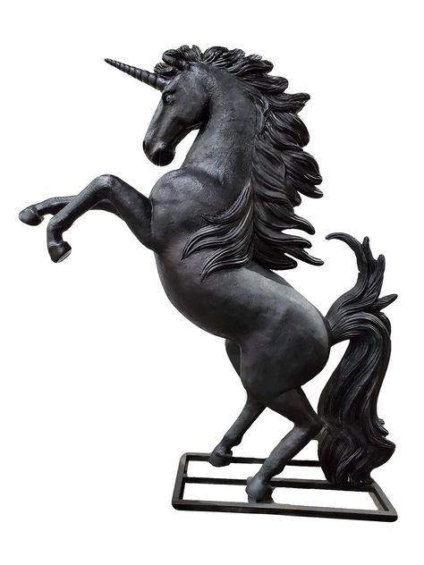 Prancing Black Unicorn Large Life Size Statue 8.5 FT Bathroom Vanity Antique, Sink Cabinet Bathroom, Bathroom Vanity Sinks, Bathroom Vanities Modern, Black Panther Statue, Modern Toilets, Bathroom Vanity Furniture, Black Stallion Horse, Unicorn Statue