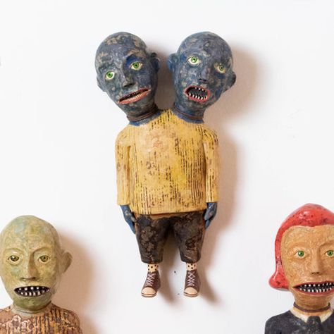 Wesley Anderegg — Signature Croquis, Clown Pottery, Weird Clay Art, Wesley Anderegg, Little Clay Figures, Weird Sculptures, Clay Clown, Air Dry Clay Sculpture, Wall Reference