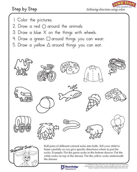 Listening And Following Directions Worksheets