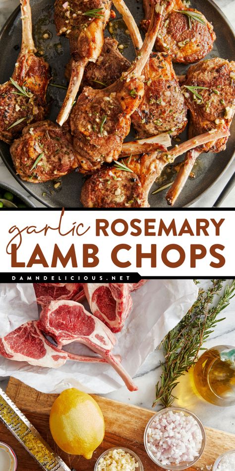 Everyone will love these pan-seared lamb chops! They're a perfect Easter dinner idea. Thanks to a garlic rosemary thyme marinade, this lamb chop dinner has an amazing flavor. Save this Easter main dish recipe! All Up In My Grill Tastemade, Pan Seared Lamb Chops, Lollipop Lamb Chops, Seared Lamb Chops, Lamb Chops Marinade, Lamb Chops Pan Seared, Rosemary Lamb Chops, Rosemary Lamb, Lamb Lollipops