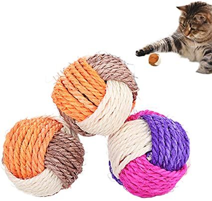 Amazon.com : SUNTRADE 3Pcs Cat Toy Sisal Ball Pet Scratching Ball Chew Eco-Friendly Toy Pets Interactive Toy Bite and Wear Resistant(Random Color) : Pet Supplies Cat Supplies, Pet Gadgets, Cat Scratching Furniture, Cat's Paw, Furniture Scratches, Eco Friendly Toys, Interactive Toys, Cat Scratching, Christmas Mom