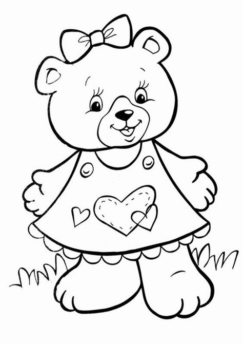 Free & Easy To Print Bear Coloring Pages Polar Bear Coloring Page, Teddy Bear Coloring Pages, Crayola Coloring Pages, Free Thanksgiving Coloring Pages, Hello Kitty Printables, Valentine Coloring Pages, Thanksgiving Coloring Pages, Halloween Coloring Book, Bear Coloring Pages