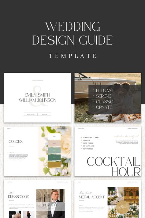 Canva Wedding Website, Wedding Mood Board Template, Wedding Mood Boards, Wedding Presentation, Moodboard Template, Wedding Planning Templates, Wedding Design Board, Moodboard Wedding, Wedding Website Design