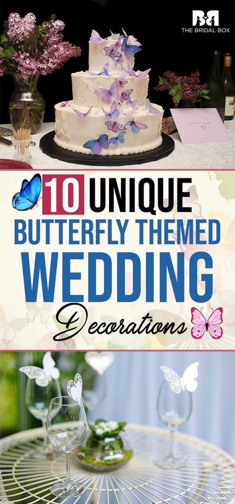 Butterfly Wedding Cakes Elegant, Elegant Butterfly Theme Party, Butterfly Theme Wedding Cake, 50th Birthday Butterfly Theme, Butterfly Prom Theme, Butterfly Theme Wedding Decorations, Wedding Butterfly Theme, Butterfly Bridal Shower Centerpieces, Butterfly Garden Wedding Theme