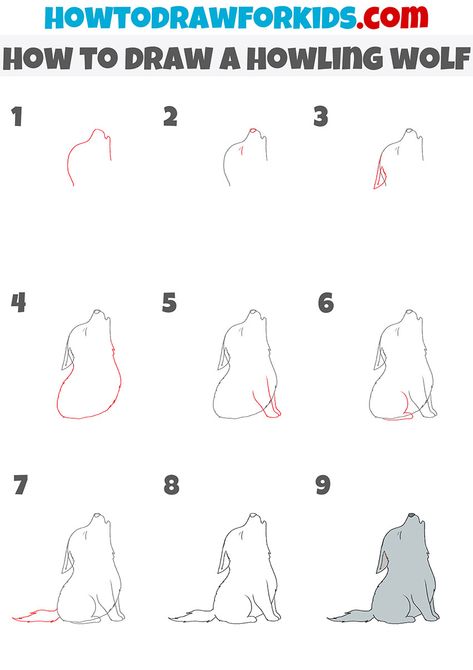 Drawing A Wolf Step By Step, Easy Wolf Drawing Step By Step, How To Paint A Wolf Step By Step, How To Draw A Wolf Step By Step Easy, How To Draw Wolf Step By Step, Wolf Doodle Simple, Draw Wolf Easy, Wolf Drawing Easy Step By Step, How To Draw A Wolf Easy