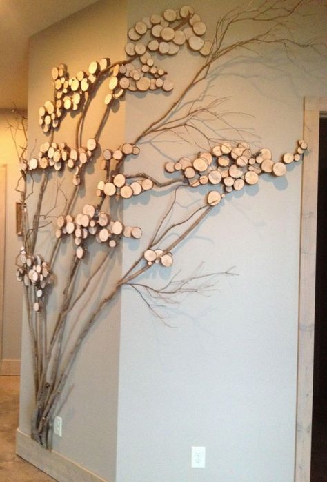 27 Best Branches Decorating Ideas and Designs for 2019 Diy Wood Wall Decor, Twig Art, Diy Wood Wall, Diy Casa, Metal Tree Wall Art, Branch Decor, Metal Tree, Wood Wall Decor, Wooden Wall Art