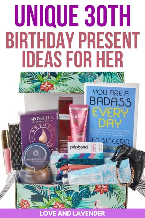 If you're looking for a perfect 30th birthday gift for your wife, sister, daughter, girlfriend, female best friend, or friend, we got you! We've rounded up and compiled the best 30th birthday presents for her! #birthdaygift #birthdaygiftforher #birthdaygiftforwomen #birthdaygiftideas #30thbirthday 30th Birthday Gifts For Daughter, 30th Birthday For Women Gifts, Female 30th Birthday Gift Ideas, 30th Gift Basket For Her, Birthday Gift For 30th Birthday Women, 27th Birthday Gift Ideas For Women, Best 30th Birthday Gifts For Her, Ideas For 30 Birthday For Her, 30 Presents For 30th Birthday For Her