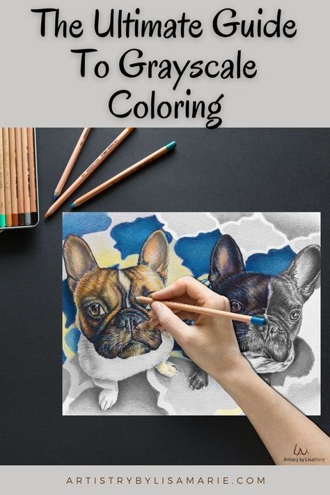 Guide To Grayscale Adult Coloring Book Pages Pencil Drawing Tutorials, Tattoo Coloring Pages, Colored Pencil Lessons, Grayscale Art, Colored Pencil Art Projects, Tattoo Coloring Book, Gray Shades, Colored Pencil Tutorial, Grayscale Coloring Books
