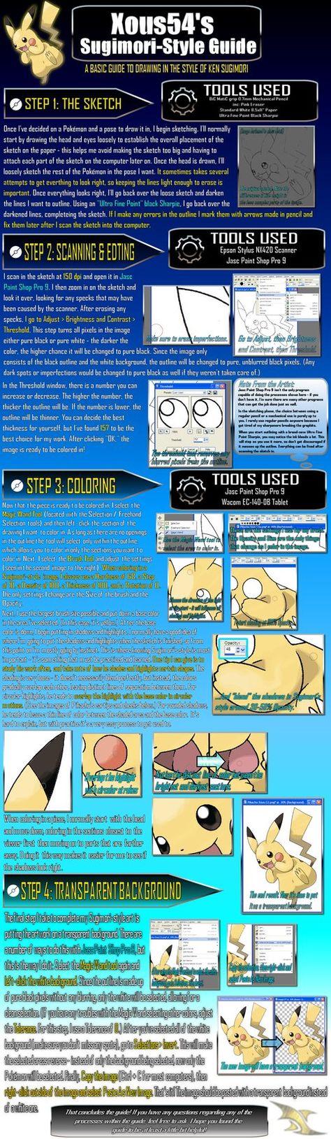 Sugimori Style Guide 2 by Xous54 Sugimori Style, Colouring Tutorial, Three Year Anniversary, Giving Advice, Slow Internet, Reference Image, I'm So Sorry, Self Promo, Best Mods