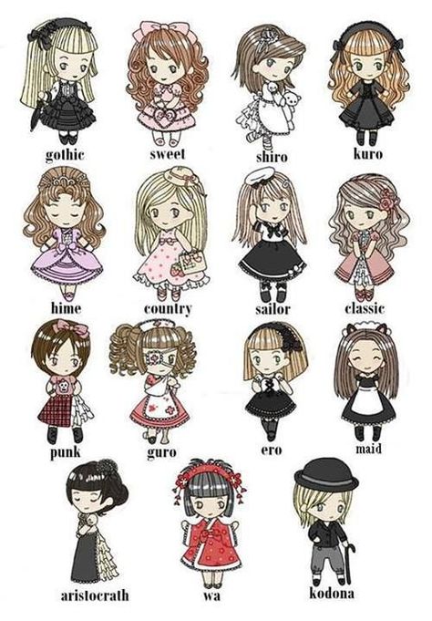 types of lolita Gothic Lolita, Mode Kawaii, Japanese Lolita, Gothic Lolita Fashion, Sweet Lolita, Rilakkuma, Lolita Dress, Harajuku Fashion, Gyaru