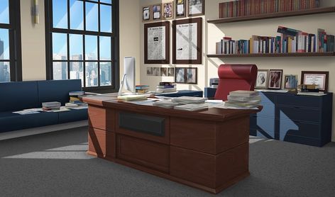 image Fancy Office, Casa Anime, Principals Office, Episode Interactive Backgrounds, Office Background, Episode Backgrounds, Office Wallpaper, Living Room Background, Anime Room