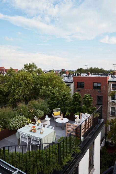 Ideas Terraza, Design Per Patio, Rooftop Patio Design, Roof Garden Design, Nyc Rooftop, Rooftop Terrace Design, Apartment Terrace, Rooftop Design, Brooklyn Apartment