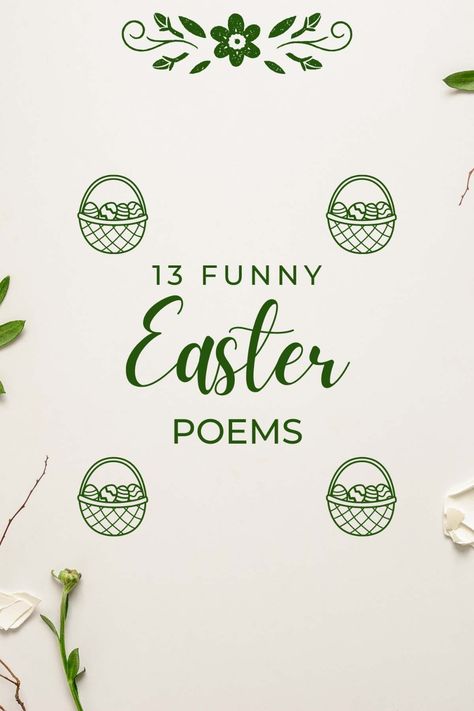 13 Funny Easter Poems - aestheticpoems.com Easter Poems For Adults, Easter Poems For Kids, Easter Poems, Rhyming Poems, Funny Easter Bunny, Sister Poems, Funny Poems, Animated Cards, Easter Hunt