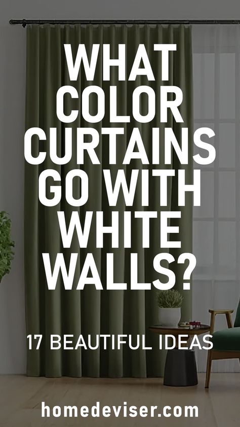 What Color Curtains Go With White Walls? 17 Beautiful Ideas! Looking for the perfect curtains to match your white walls? Discover 17 top-rated curtain colors that designers recommend for white walls. From bright and neutral shades to complementary hues that pop, there's an option for every style. Neutral Colour Room Ideas, Grey Sofa Beige Curtains, Beach Bedroom Curtains, White Bedroom Window Treatments, Curtain Colour Ideas For White Walls, White Walls Colored Curtains, Curtains For White Living Room Walls, Living Room Curtains With White Walls, Sofa Color For White Walls