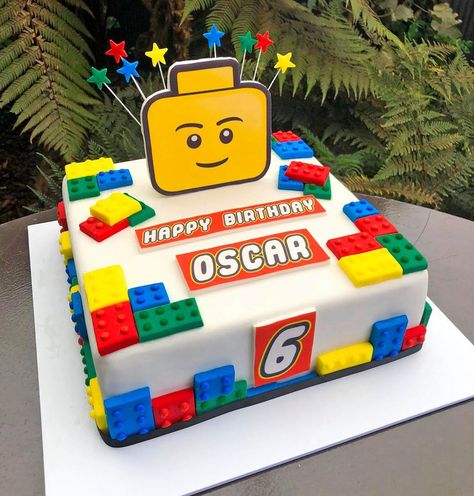 Lego Cake Square, Lego Theme Birthday Cake, Cake Lego Birthday, Lego Sheet Cake, Lego Birthday Cake For Boys, Lego Birthday Cake Ideas, Lego Pasta, Lego Cakes For Boys, Lego City Cakes