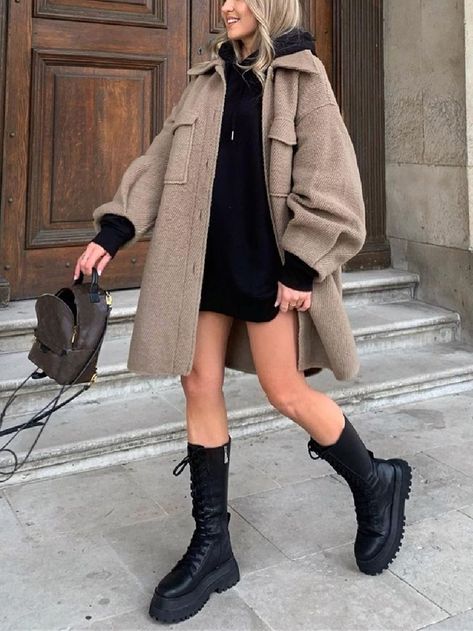 Nyc Winter Outfits, Winter Date Night Outfits, Cold Outfits, Ținută Casual, Paris Outfits, Mode Ootd, Looks Street Style, Looks Black, Modieuze Outfits