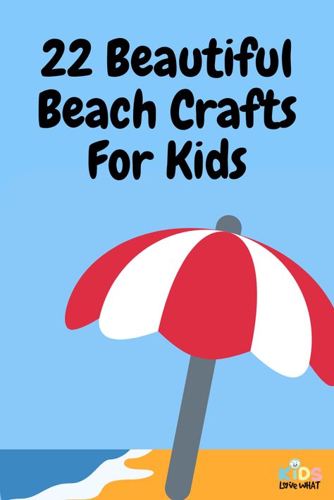 Beach Umbrella Craft Preschool, Beach Week Crafts, Beach Theme Arts And Crafts For Kids, Kid Summer Crafts Easy, Summer Theme Art Preschool, Hawaii Crafts For Toddlers, Beach Day Craft, Beach Art For Preschool, Beach Party Crafts For Kids