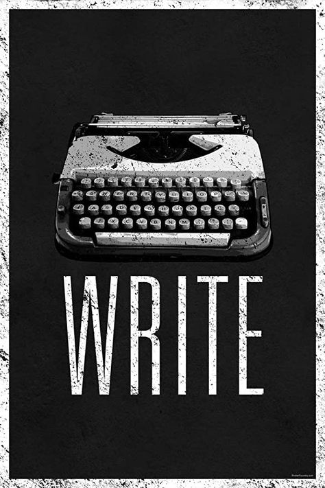 Writer Poster, Manual Typewriter, Learn Photo Editing, Green Art Print, Black And White Photo Wall, Cool Wall Decor, White Poster, Cool Wall Art, Stretched Canvas Wall Art