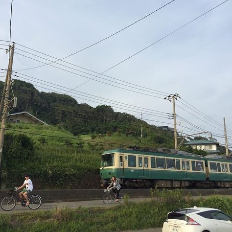 Biking Aesthetic, Japan Countryside, Aesthetic Bike, Summer In Japan, Japanese Countryside, Japan Lifestyle, Japan Train, Japan Summer, Summer Bike