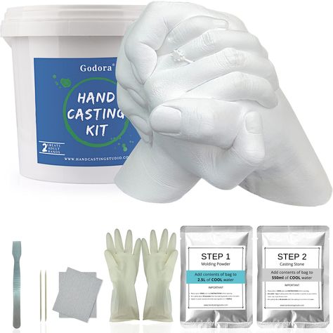 PRICES MAY VARY. BEST COUPLE KIT; Godora hand casting kit couples is a perfect gift for wedding anniversary & casting kits for couples, Preferred By More Couples! No previous hand casting experience needed! Kit contains Easy to follow Instructions and detailed Video Tutorials. Our 30-day Price Guarantee, One-on-one Guidance, Express Refill Service and 100% Satisfaction Guarantee will bring you a great shopping experience with our proudct. ♥PRESERVE EVERY PRECIOUS DETAIL♥ Our kit molding powder a Family Hand Casting, Plaster Hands, Hand Casting, Wedding Friends, Families Hands, Mold Casting, Casting Kit, Couple Hands, Mold Kit