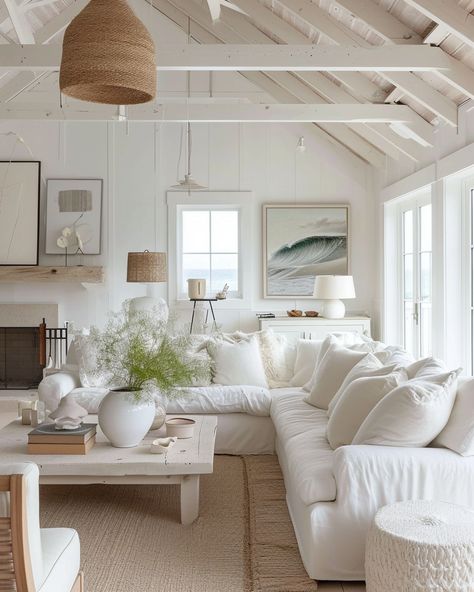 40 Coastal Living Room Design Ideas You Haven't Seen Before Coastal Living Room Grey Couch, Cozy Coastal Living Room, Beach House Decor Living Room, Living Room Coastal, Bungalow Interior, Coastal Decorating Living Room, Beach Living Room, Beach House Living Room, Coastal Room