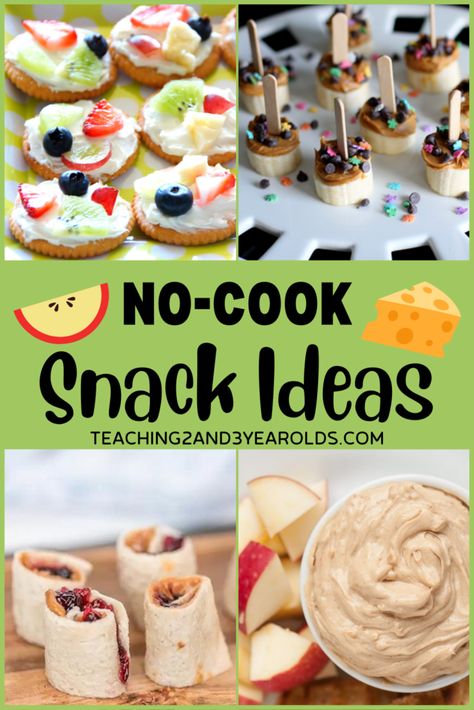 Easy snacks for kids that do not require an oven or stove! Perfect for the classroom, or when you are looking for an easy cooking activity at home. No Cook Recipes For The Classroom, Summer Cooking Activities For Kids, No Cook Snack Ideas, Preschool Snacks For Classroom, Preschool Snack Ideas For Classroom, Cooking Activities For Preschoolers, Brownies Activities, Bakery Theme, Snack Ideas For Kids