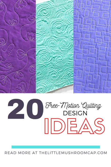 Free Motion Quilting Design Ideas - The Little Mushroom Cap: A Quilting Blog Patchwork, Wind Quilting Design, Easy Free Motion Quilting Designs, Longarm Quilting Tutorials, Quilting Stitch Patterns, Long Arm Quilting Patterns, Free Motion Pattern, Free Motion Designs, Little Mushroom