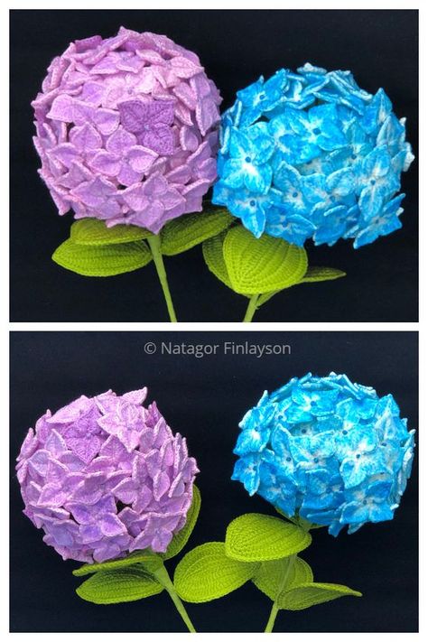 8 Hydrangea Flower Free Crochet Patterns - DIY Magazine Amigurumi Patterns, Diy Crochet Flowers Tutorial, Realistic Crochet, Advanced Crochet Stitches, Easy Crochet Flower, Crochet Roses, Octopus Crochet Pattern, Crochet Garden, Crochet Leaf Patterns