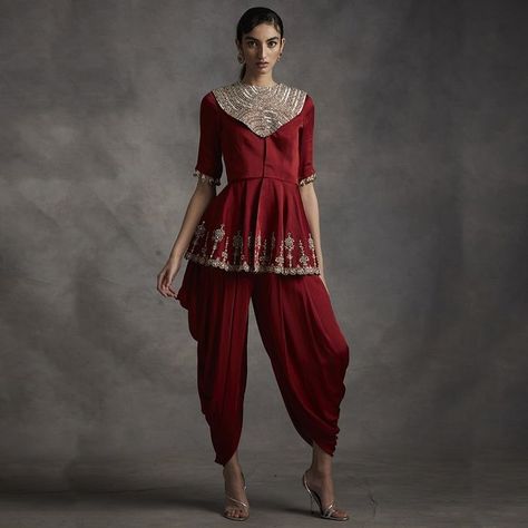 #FebruaryPicks: The Best Bridal Buys Of The Month! | WedMeGood Saree With Pants, Mirror Embroidery, Muslim Wedding Dresses, Dhoti Pants, Indo Western Dress, Salwar Suits Online, Types Of Jackets, Trendy Blouses, Party Wear Indian Dresses