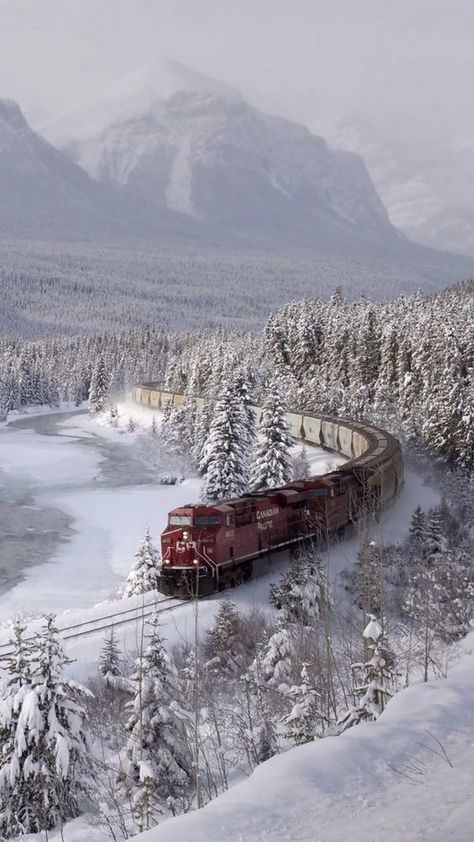 Winter Szenen, Canadian Pacific Railway, Bushcraft Camping, Old Trains, Train Pictures, Winter Scenery, Snow Scenes, Winter Beauty, Winter Pictures