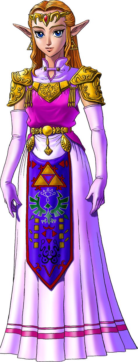 Zelda, Princess of Hyrule, best known simply as Princess Zelda (ゼルダ姫 Zeruda-hime, ) is the name for several female Hylians, usually members of the Royal Family of Hyrule, who often play an integral role in the series. Though each is the titular character of the Legend of Zelda series, the actual protagonist is each era's respective Link. Just as there are multiple Links, there are multiple Zeldas throughout the series. Generally close in age to her respective Link, Zelda is most often... Princess Zelda Art, Link Fan Art, Lost Woods, Kakariko Village, Zelda Costume, 3d Art Gallery, Hyrule Castle, Zelda Tattoo, Ocarina Of Times