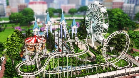 The Sims 4 - amusement park rollercoaster - speed build NO CC Plumbobkingdom Sims 4 No Cc, Sims 4 Cheats, San Myshuno, Cc Mods, Park Games, Sims 4 Game Mods, Sims 4 Cc Folder, Amusement Park Rides, Jungle Adventure