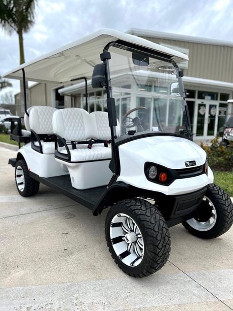 6 PASSENGER - Custom Golf Carts Bradenton FL | American Pride Golf Cart Services Cool Golf Carts, Street Legal Golf Cart, Custom Golf Cart, Hollywood House, Farm Retreat, Action Board, Golf Cart Seats, Yamaha Viking, Custom Golf Carts