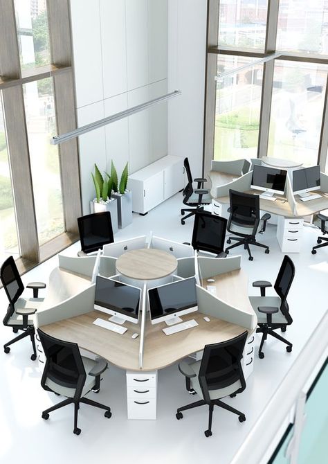 Company Decor Office, Staff Desk Design, Call Centre Office Design, Modern Office Workstations Design, Modern Workstation Design, Workstation Design Office, Office Workstations Design, Cool Office Space Business, Workstations Office Design