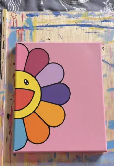 Cute Easy Paintings, Pink Canvas Art, Canvas Art Projects, Canvas Drawing, Easy Canvas Art, Simple Canvas Paintings, Cute Canvas Paintings, Canvas Drawings, Easy Canvas Painting
