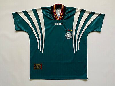 (eBay) VINTAGE GERMANY NATIONAL TEAM 1996/1998 AWAY FOOTBALL SHIRT JERSEY ADIDAS 90s Football Jersey, Vintage Jersey Design, Germany Football Jersey, Germany Jersey, Vintage Football Jersey, France Jersey, Germany Shirt, Germany Football, Retro Jersey