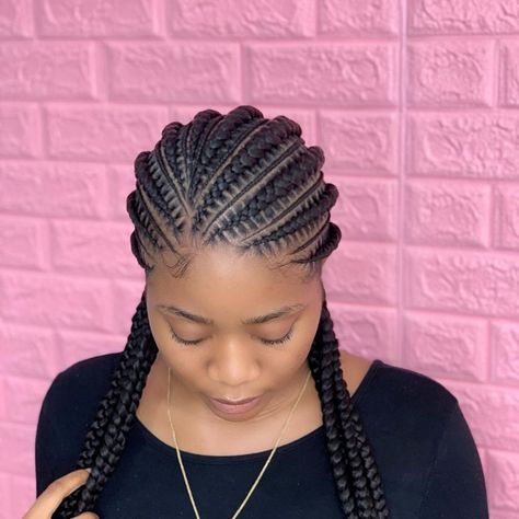 Simple Cornrow Ideas, Cornrows With Beads, Cornrow Hairstyle, Ghana Braids Hairstyles, Cornrow Ponytail, Cornrows Braids For Black Women, Natural Hair Woman, Hair Clipart, Traditional Hairstyle