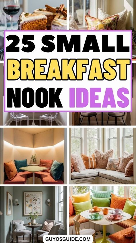 25 Small Breakfast Nook Ideas Small Seating Area In Kitchen, Kitchen Nook Ideas Small, Breakfast Nook Sitting Area, Corner Breakfast Nook Ideas, Small Breakfast Nook Ideas, Minimalist Breakfast, Corner Breakfast Nooks, Farmhouse Breakfast Nook, Kitchen Nook Bench