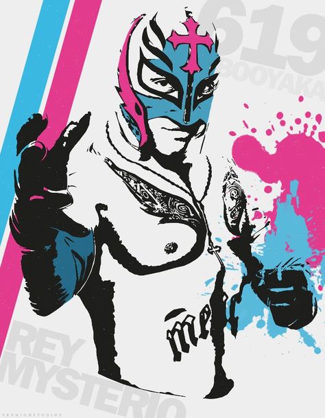 Rey Mysterio Rey Mysterio Art, Rey Mysterio Drawing, Ray Mysterio, Wwe Posters, Rey Mysterio 619, Wwe Men, Mexican Wrestler, Wrestling Posters, Rey Mysterio